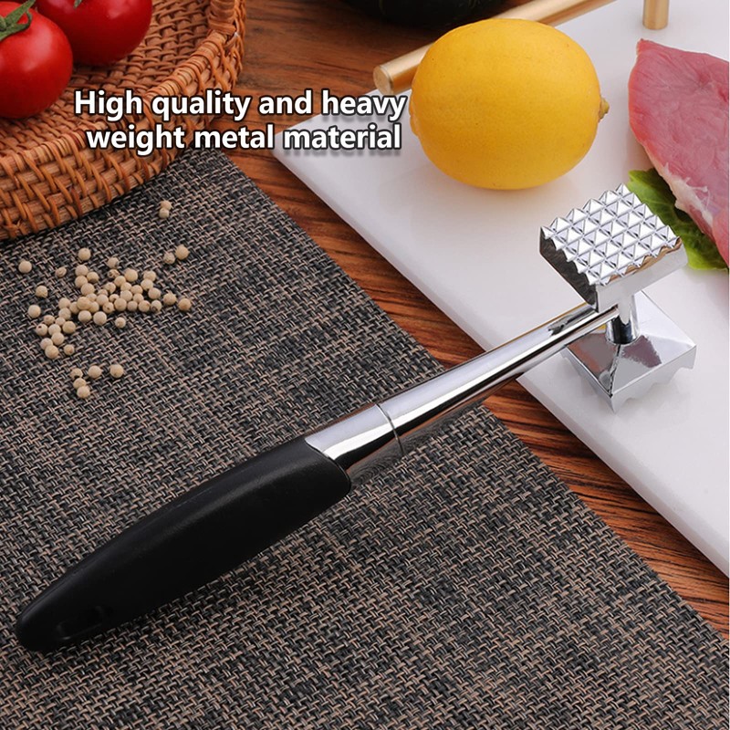 Meat Tenderizer Hammer,Double-Sided Heavyweight Mallet Kitchen Tool with Sturdy Grip