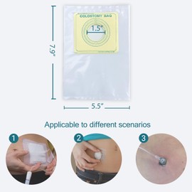 Disposable Ostomy Bag - Waterproof Clear Shields Cover Shower Guard for Colostomy Ileostomy Stoma, 100 Pcs