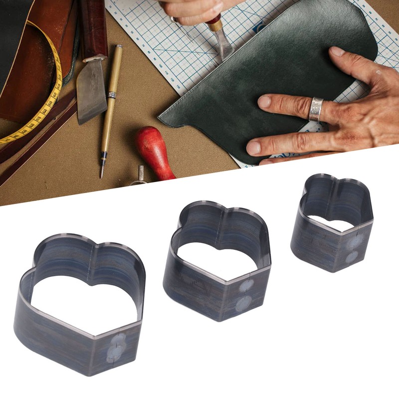 3Pcs Crown Shape Leather Punching Die Set Cutting Knife Kit