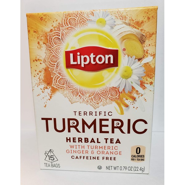 Lipton Herbal Tea Bags, Terrific Turmeric, 15 ct