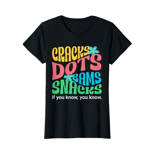Retro Mahjong Cracks Dots Bams Snacks, Women Groovy Floral T-Shirt