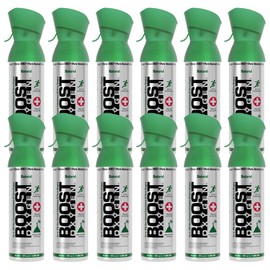 Boost Oxygen Medium Natural 5 Liter Canister | Respiratory Support for Aerobic Recovery, Altitude, Performance and Health (12 Pack)