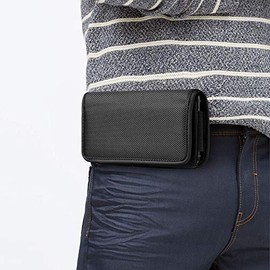 Funda de nailon de protección horizontal con clip para cinturón compatible con EMAY 6L Monitor portátil de ECG/EMAY PM10 Monitor de ECG portátil