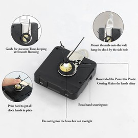 JRSHIRLEYLTD 2 Pieces Clock Movement Wall Miniature Clock Movements Clock Replacement Parts with 6 Hands Set for DIY Repair Parts Replacement