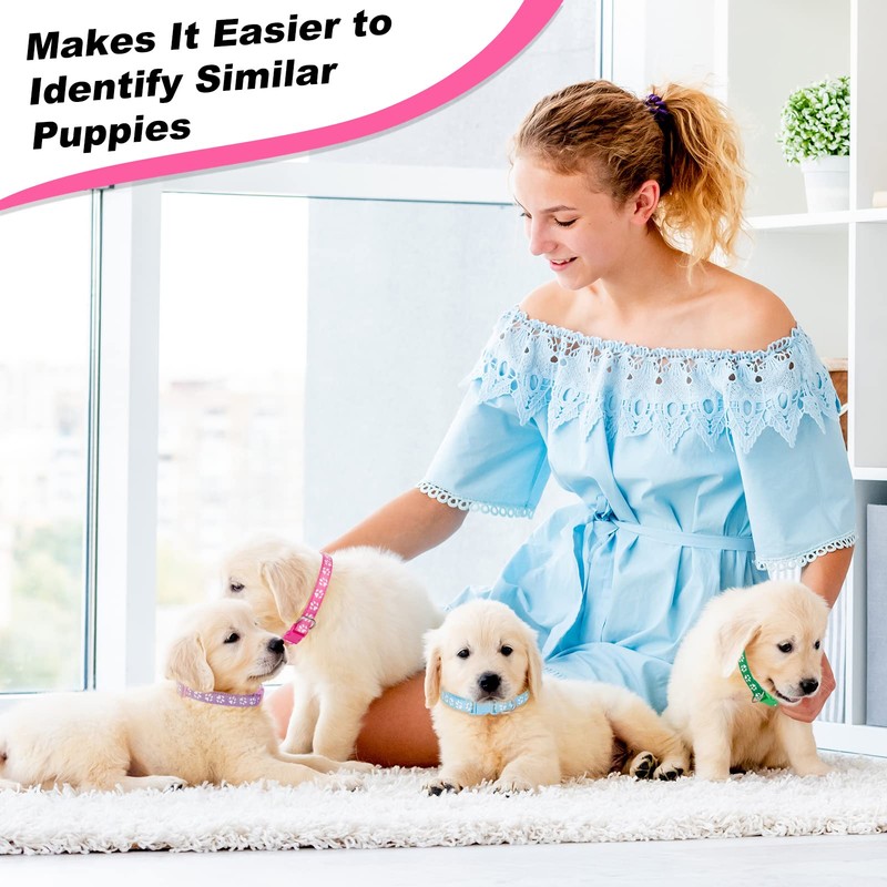 BOUMUSOE 18 Pcs Puppy Collars for Litter Adjustable Puppy Whelping