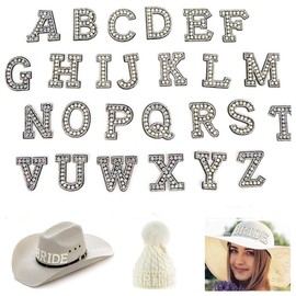 Pack of 26 Rhinestone Letters Sew-On A-Z Alphabet Ironing Letters Patch Letters Alphabet Appliqué DIY Rhinestone Iron-On Letter Patches Accessories