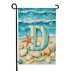 isegMind Summer Monogram Letter D Garden Flag Beach Seashells 12x18