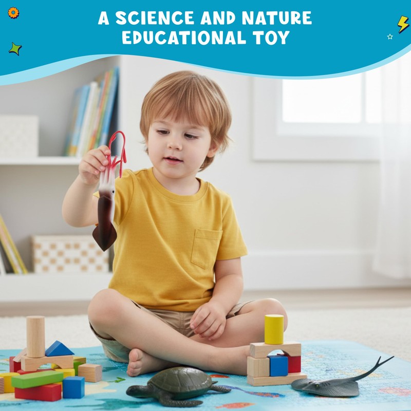 Get Ready Kids Ocean Animal Playset – 6 Realistic Sea