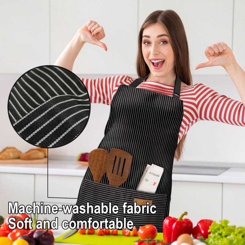 BeLuyi Adjustable Bib Apron with 2 Pockets Chef Cooking Kitchen
