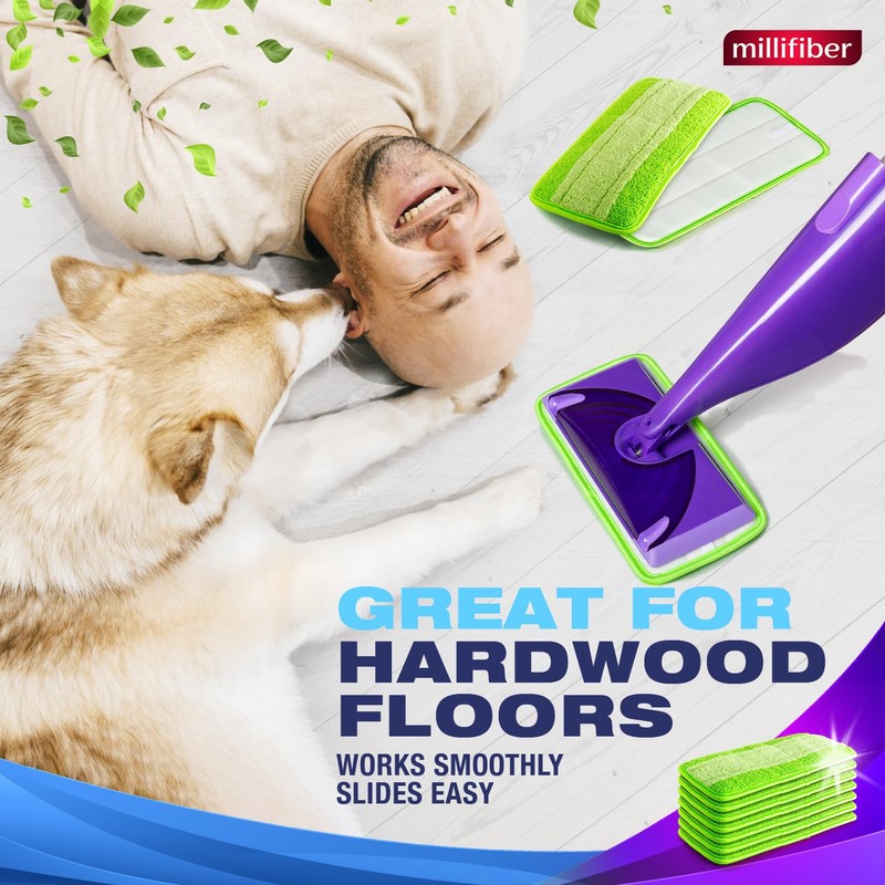 Millifiber Reusable Mop Pads (4 Pack) - Microfiber Mop Refill