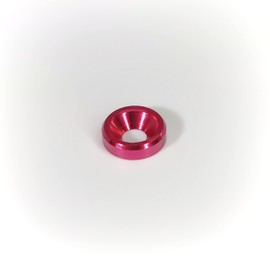 [60PCS] M3 Finishing Countersunk Washers, Anodized Aluminum Alloy, Head Washers Gaskets Cup Shim for Screw RC/FPV/PC/Drone/Mechanical Accessories Parts, Pink