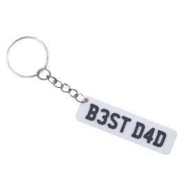 MadeBy3D Daddy Number Plate Keyring, Best Dad Car Registration Plate Keyring, Fathers Day Gift