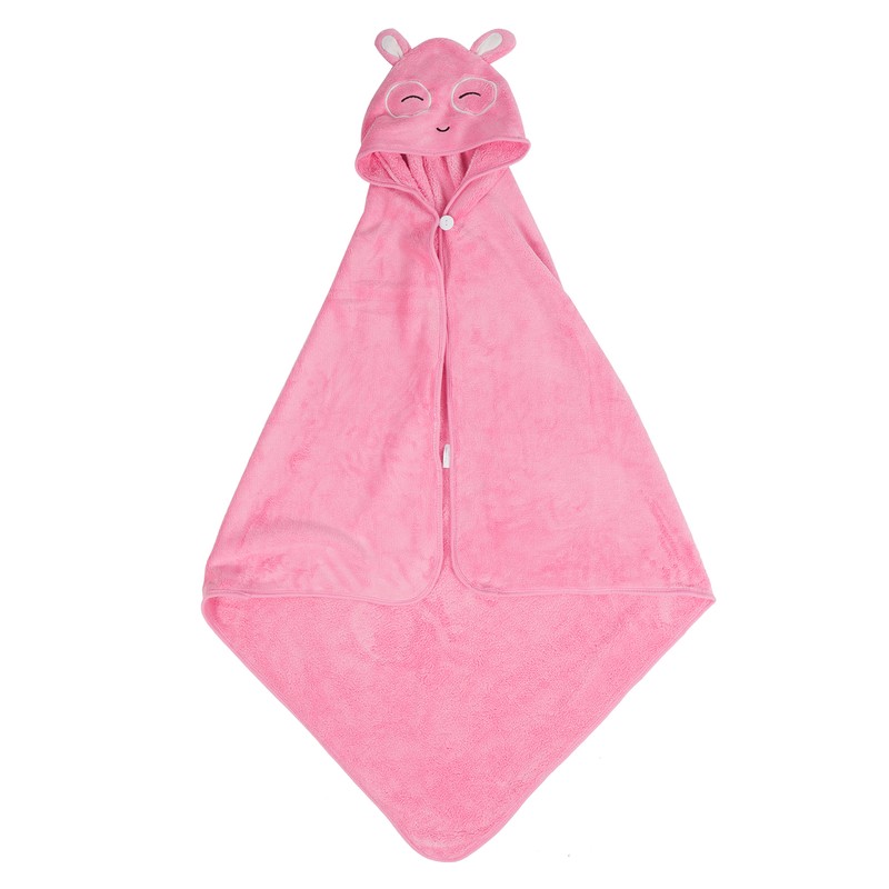 Kids Bath Towels Hooded Cartoon Bathrobe Thicken Coral Fleece Soft