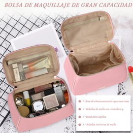 Bolsa de Cosmeticos de Viaje Para Mujer，Bolsa Cosmetiquera Con Asas，Neceser de Viaje Impermeable，Multifuncional Bolsa de Maquillaje Portátil，Makeup Bag de Gran Capacidad