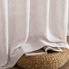 MIULEE Natural White Linen Curtains 84 Inch Long for Bedroom