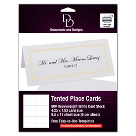 Double Line Border Printable Place Cards, Ivory, Set of 60 (10 Sheets), Laser & Inkjet Printers - Perfect for Wedding, Parties, and Special Events