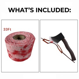 Halloween Porch Goose Outfit,Mummy Styles,Bloody Gauze Wrap,Blood Splatter Hatchet,Spooky Goose Clothes,for 19/23 Inch Porch Goose Statues