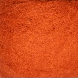 The Felt Box Carded Needle Felting Wool Maori DHG Natural Carded Batt with Coarse Short Fibres 100g -Pumpkin