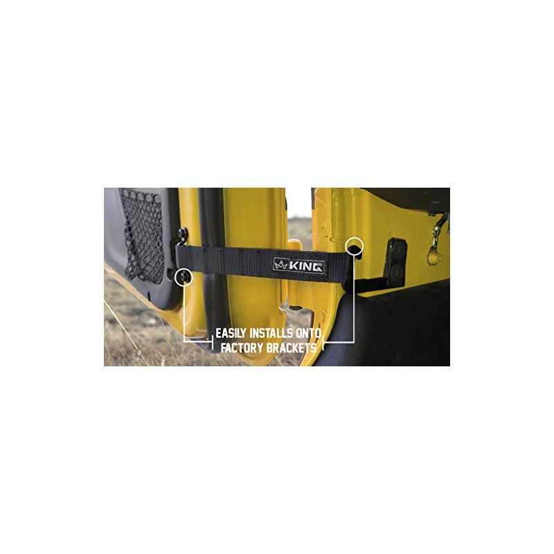 King 4WD Heavy Duty Adjustable Door Straps Solid in Pairs