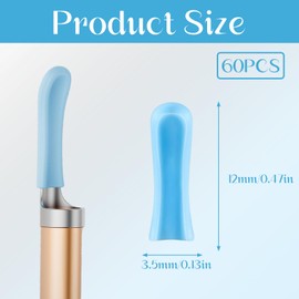 60 Pcs Ear Spoon Tips Silicone Ear Wax Removal Replacement Tips for Ear Camera Ear Wax Removal Endoscope (Blue)