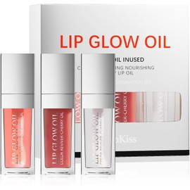 Set de regalo de 3 Colores de Aceite Hidratante para Labios - Brillo Tintado de Aceite Humectante y Voluminizador para el Cuidado de los Labios, Labial Brillante y No Pegajoso - Set de Tintes para Labios para Niñas y Mujeres. (set-B)