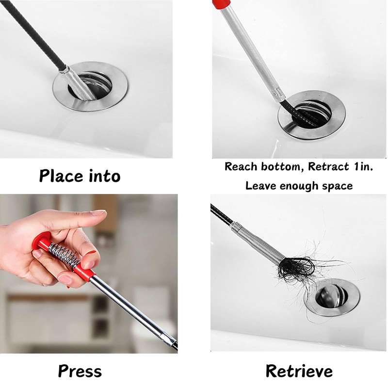 61 inch Drain Snake Grabber Claw Pickup Tool Drain Hair