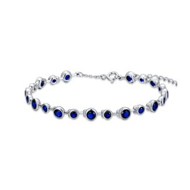 BHUBREA - Pulsera de tenis de plata de ley 925 con circonita cúbica para mujer, AAAAAAA, talla 6.5 a 7.5 pulgadas, 6.5inch, Plata Esterlina, Circonita cúbica