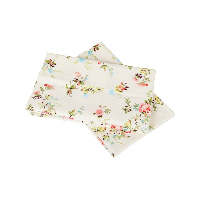 Queen Bed Pillow Pillowcases, 100% Cotton Floral Pattern Breathable Pillow