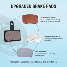 4 Pairs Bike Brake Pads, Disc Brake Pads (Resin,Semi-Metallic) for Mountain Bike Disc Brakes, Bicycle Brake Pads Compatible with TRP Tektro Shimano Deore Br Ebike Brake Pads