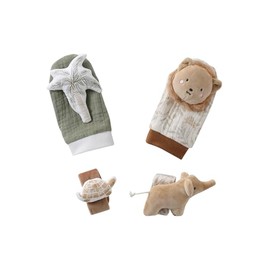 Vertbaudet Baby Rattle Set: Bracelets & Socks Babylon Beige