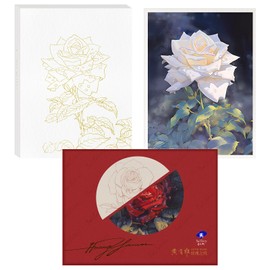 Paul Rubens Watercolour Colouring Book, 12 Sheets of Rose Theme, 100% Cotton, Acid-free 300 gsm/140 lb, 7.68 x 5.31 Inches, Hot Press Watercolour Books for Adults, Students