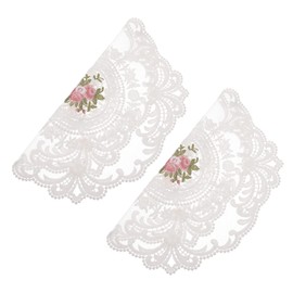 Alipis 2pcs Lace Placemat Decor Placemats Tablecloths Lace Place Mat Coffee Coaster Crochet Table Mat Coasters for Home Holiday Place Mat Photo Props Milk Silk Material French