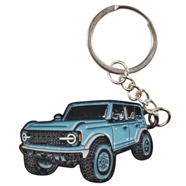 LAINLOY Bronco Car Keychain, Car Fob Cover Cool Mods Accessories, 4-Door Car Key Fob Holder Compatible with Ford Bronco 2021 2022 2023 (Blue)
