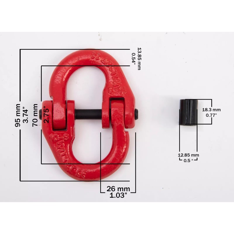 Alfa Wheels 4x Chain Coupling Link 3/8" G80 grade 80