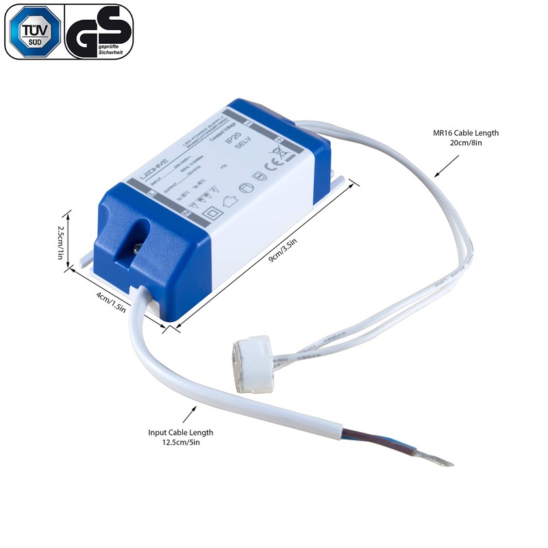 LED Drivers 240V to 12V Including MR16 connectors x 6/0.5-12W