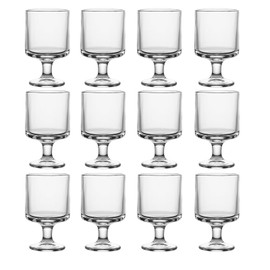Aurfedes Hobnail Drinking Glasses Set of 12, Vintage Water Goblets Glassware, 8oz Hobnail Goblets Set, Elegant Water Goblets, Beverage Stemmed Glass Cups (12PCS)