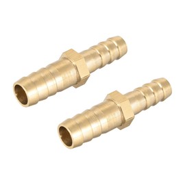 sourcing map Straight Brass Barb Fitting Reducer, Fit Hose ID 10mm to 8mm 2pcs