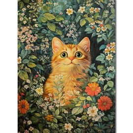 Gamteldot Cat Diamond Art Kits for Adults Beginner,5D Diamond Art DIY Diamond Painting,DIY Full Drill Gem Art for Adults Diamond Dots Craft for Home Wall Decor Gift-11.8x15.7in