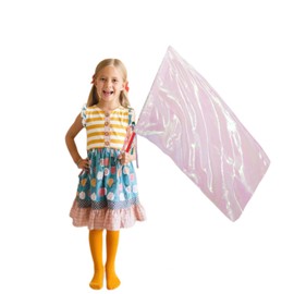 Worship Flag with Scalable Rod for Kids Children, 36" Soft Rectangular Polyester Flag for Dance Practice Performance, Praise Dance Flag, Divine Flag, Church Flag, Flex Banner (White)