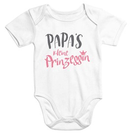 MoonWorks® Short Sleeve Baby Bodysuit Papas Little Princess Onesie Girls, daddy's princess white