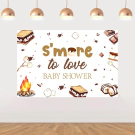 Sursurprise S'Mores Party Decorations for Baby Shower, 5x3 ft S'More to Love Backdrop Banner Photography Background Photo Studio Props, Camping Campfire Camper Party Supplies