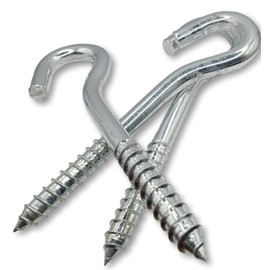 LLB Screw Hooks Pack of 3pcs 6 inch Heavy Duty Screw-in Big Large Screw in Hooks Plain Ceiling Cup Eye The Largest Size: 12mm x 150mm