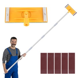 Pole Sander Drywall, 31-74-inch Manual Hand Drywall Sander with Extension Pole. Perfect for Painting, Complete with 5pcs Sanding Sheets (60, 100, 180, 240 ，320Grit)1