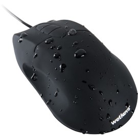 WetKeys Professional-Grade Ergonomic Optical Waterproof Mouse with 3-Button Scroll (USB/PS2) (Black) | OMWK0C01-BK