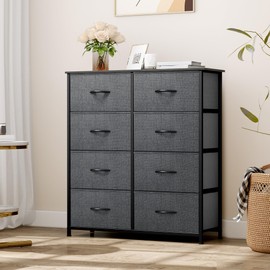 YITAHOME Storage Tower Unit with 8 Drawers - Fabric Dresser with Large Capacity, Organizer Unit for Bedroom, Living Room & Closets - Sturdy Steel Frame, Wooden Top & Easy Pull Fabric Bins