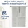 Casa Lino 8 Pc Premium Towel Set, Cotton Towels Set,