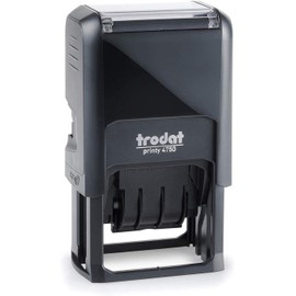 Trodat Printy 4750 Self-Inking Doctors Date Stamp with Vaccinated Text - Black