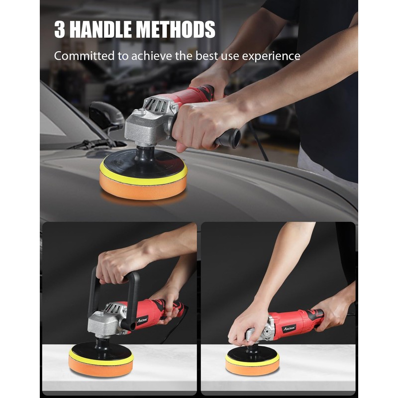 AVID POWER Car Buffer Polisher, 1200W 7 Inch/6 Inch Rotary