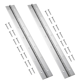 Marine Grade 304 Stainless Steel Piano Hinge, 16.5"X2" Continuous Boat Hinge, 0.06'' Thickness Heavy Duty Polished Finish Long Hinge with Screw for Cabinet, Cabin Door, Stocker Box(2 Pack)