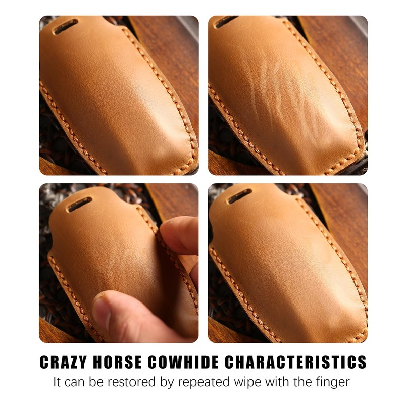 for Toyota 4Runner Key Fob Cover with Keychain, Genuine Leather